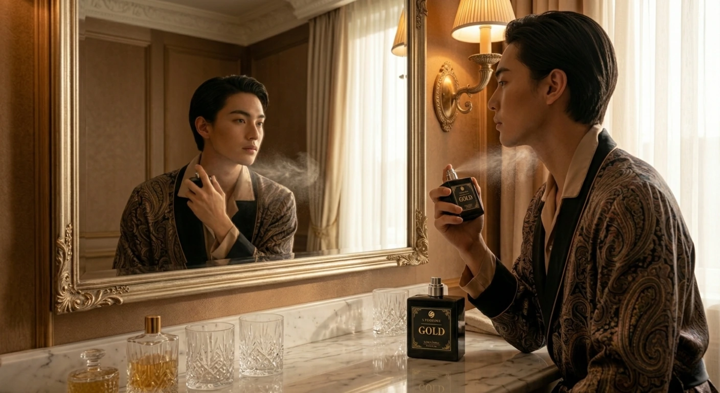 Signature Scent Application S. Fragrance Editorial Style Applying Behind Ear